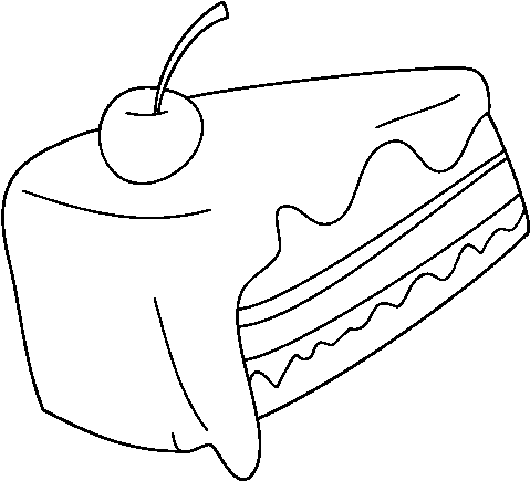 Piece Of Cake Coloring Page - Chocolate Cake (600x470), Png Download