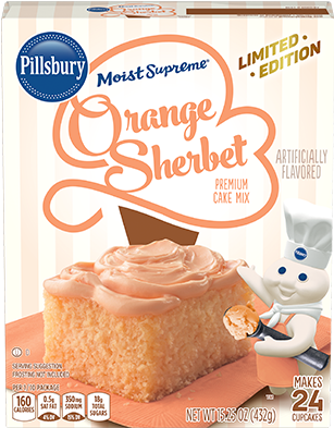 Moist Supreme® Orange Sherbet Cake Mix - Pillsbury Quick Bread & Muffin Mix, Sugar Free, (400x400), Png Download