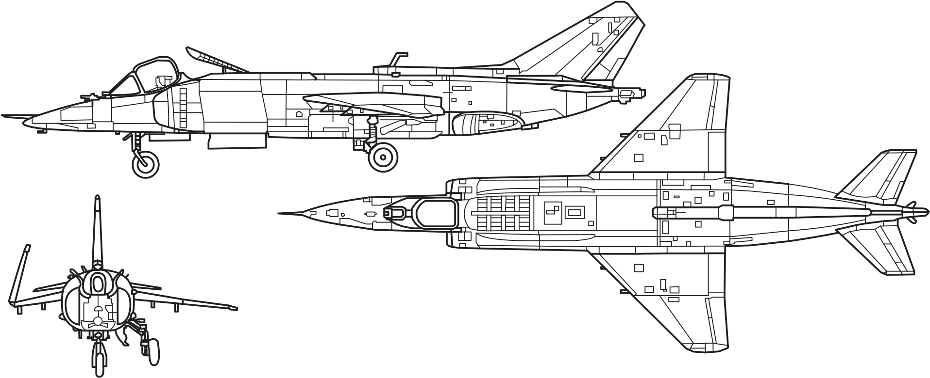 Open - Yak 38 Drawing (2000x833), Png Download