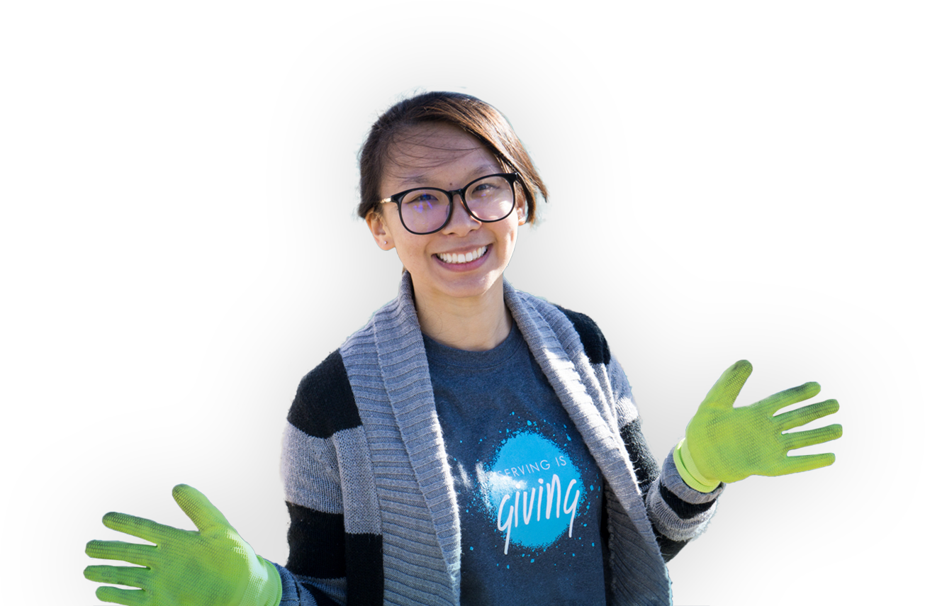 Excited Girl At Service Project - Service (1305x855), Png Download