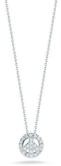 Roberto Coin Peace Sign Pendant With Diamonds - Necklace (800x800), Png Download