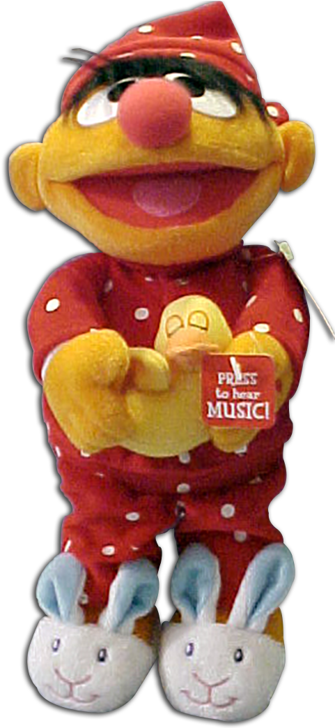 Gund Sesame Street Musical Bedtime Ernie With Bunnie - Sesame Street Bedtime Toys (500x1042), Png Download
