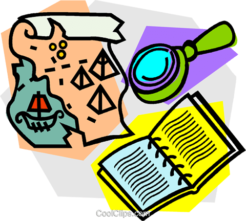 School Project, History Royalty Free Vector Clip Art - Map And Magnifying Glass Clipart (480x432), Png Download