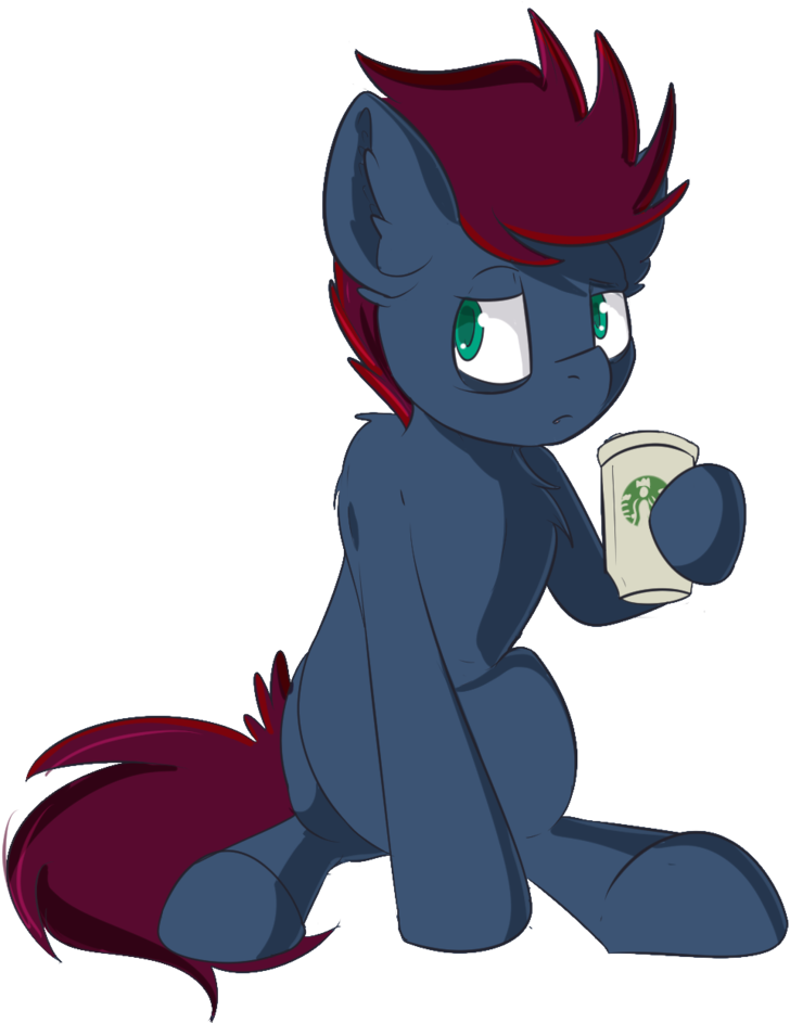 Beardie, Bags Under Eyes, Coffee, Cup, Hoof Hold, Male, - Cartoon (885x1024), Png Download