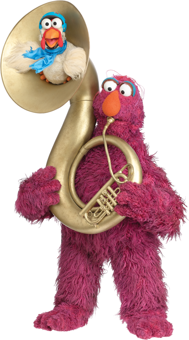 Sesame Street Clipart Telly Monster - Sesame Street Telly Tuba (698x1200), Png Download