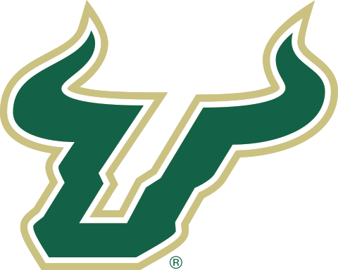 Bull Horns Green Gold Outline - Usf Bulls Logo (480x384), Png Download