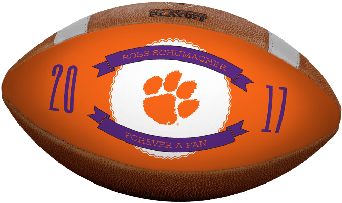 Personalized Football - Clemson Tiger Paw (667x396), Png Download