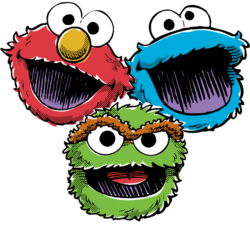 Sesame Street Halftone Heads Baby Bodysuit - Sesame Street (864x878), Png Download