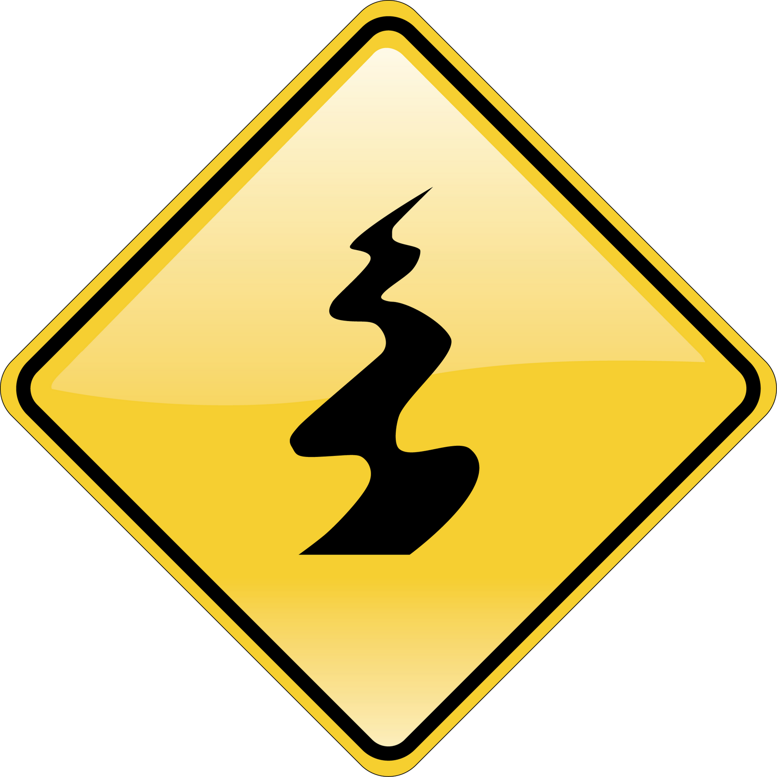 Winding Road Sign Png - Lightning Bolt Road Sign (1600x1600), Png Download