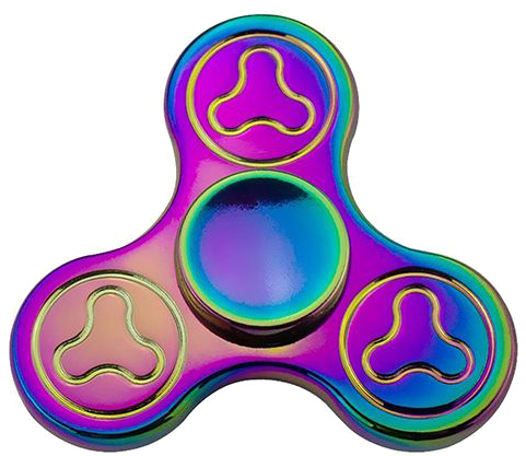 Rainbow Fidget Spinner Transparent Image - Rainbow Metal Fidget Spinner (500x500), Png Download