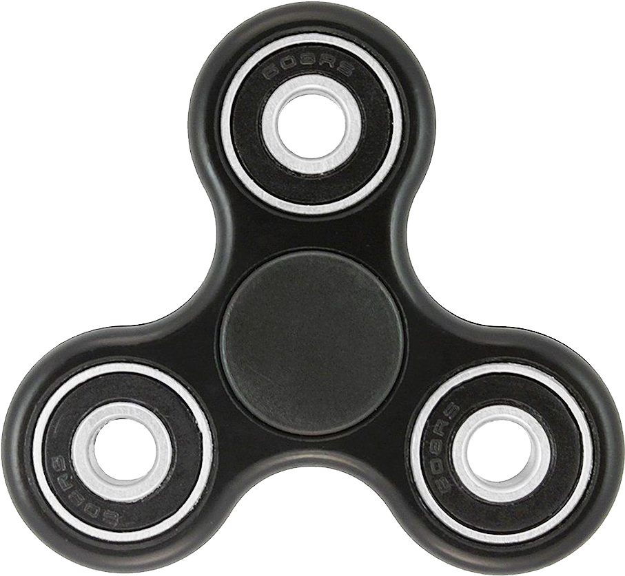 Black Fidget Spinner - Tri Fidget Spinner (1000x1000), Png Download