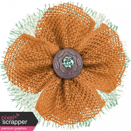 Fall Flurry Burlap And Tulle Flower - Digital Scrapbooking (456x456), Png Download