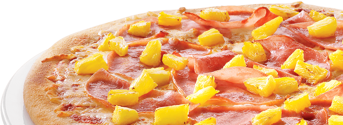 Hawaiian - Hin Crust Hawaiian Pizza Png (1260x650), Png Download