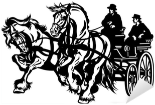 Horse Carriage Sketch (400x400), Png Download