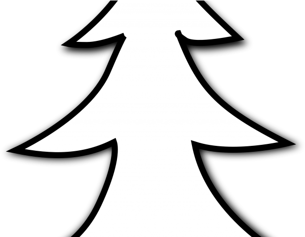 Pine Tree Clipart Top View - Black And White Free Clipart Christmas Tree (640x480), Png Download