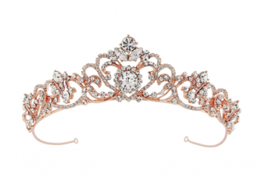 Davina Crystal Bejewelled Tiara - Rose Gold Crown Png (373x373), Png Download