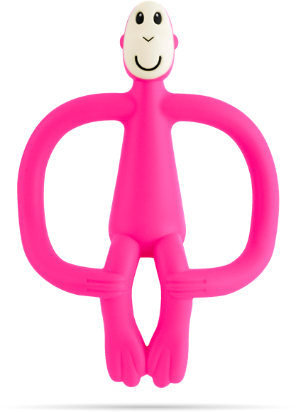 Pink Monkey Teething Toy - Matchstick Monkey Teether Pink (510x600), Png Download