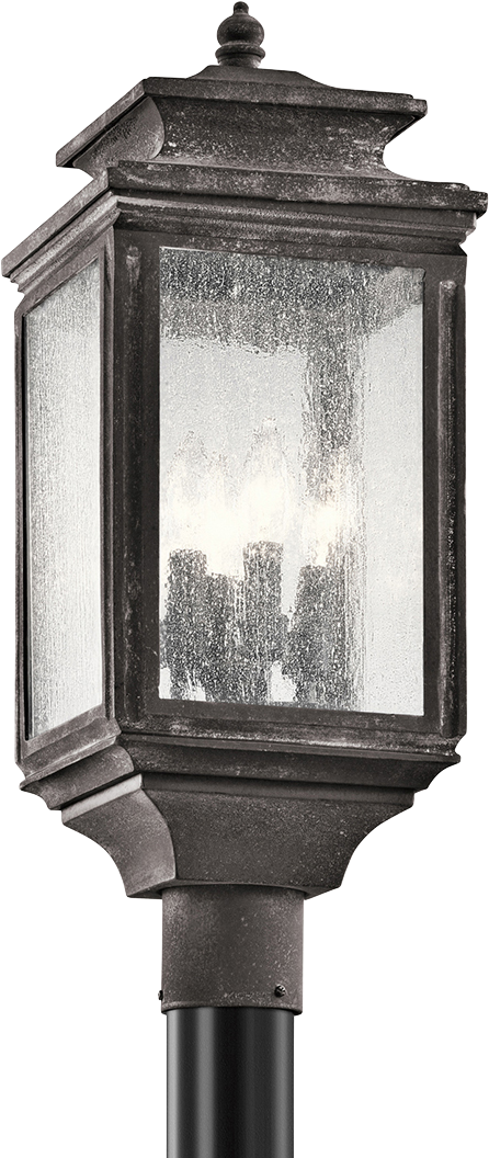 Kic 49506wzc 4x60c Post Light Weathered Zinc - Kichler Four Light Weathered Zinc Post Light (1200x1199), Png Download