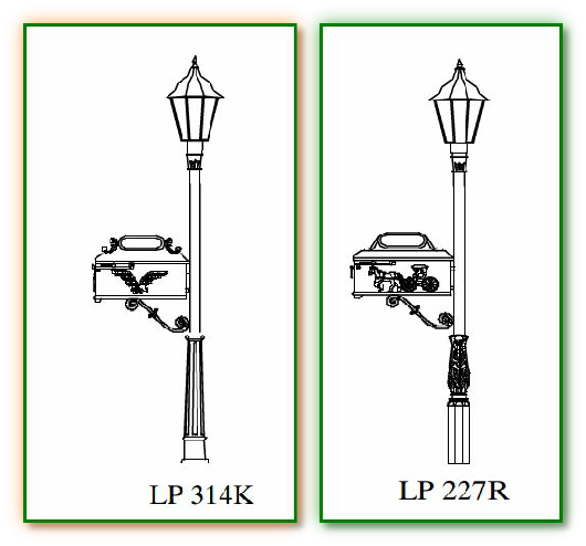 Imperial Street Lights Decorative Mailbox, Lamp Post (530x494), Png Download