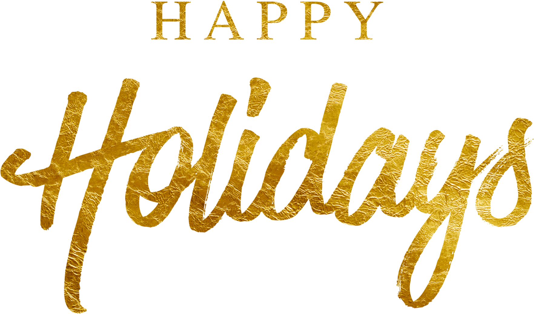 Download Happy Holiday - Happy Holidays Gold Png | Transparent PNG