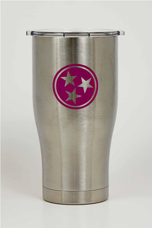 Pink Tennessee Stars Stainless Steel Tumbler - Pint Glass (726x800), Png Download