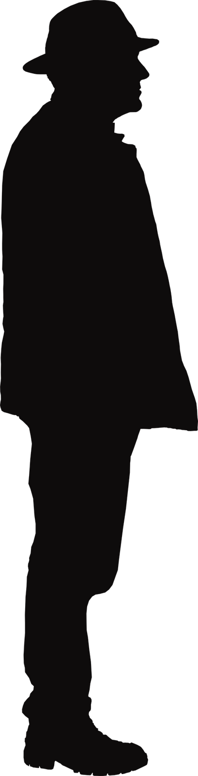 Human Figure Silhouette Png - Black Silhouette Png (409x1600), Png Download