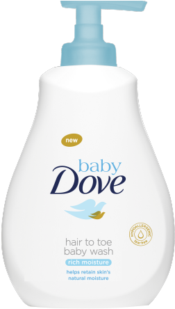 Baby Dove Hair To Toe Baby Wash Rich Moisture 400ml - Baby Dove Rich Moisture Bar 75g (460x460), Png Download