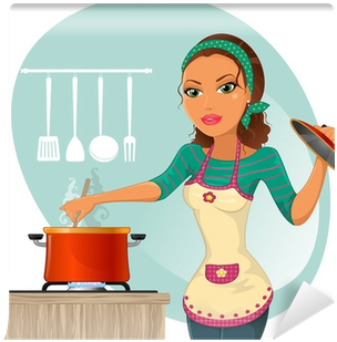 Femme Dans La Cuisine (400x400), Png Download