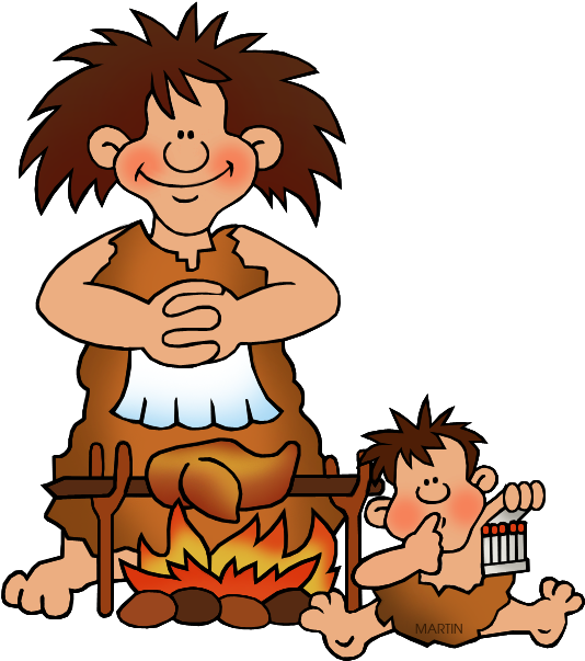 Woman Cooking - Stone Age Clipart (568x648), Png Download