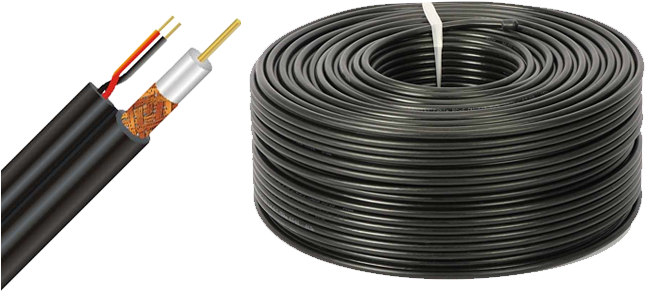Rg59u With Power Camera 2 In 1 Cable 100m - Rg 59 Coaxial Cable (660x350), Png Download