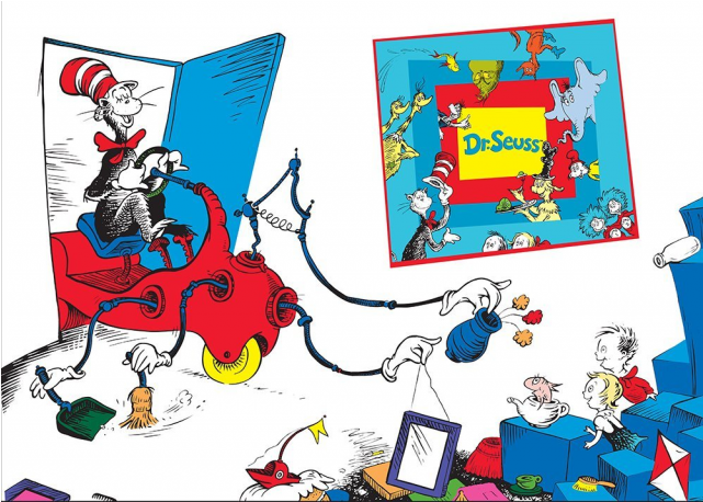 Cat In The Hat - Eureka Dr. Seuss Giant Cat In Car Bulletin Board Sets (640x640), Png Download