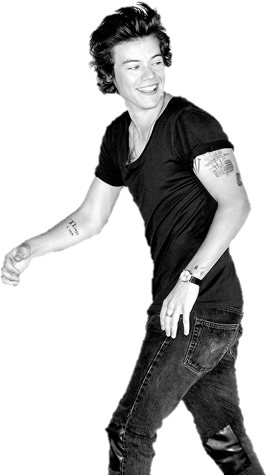 Harry Styles Transparent Black And White - Harry Styles (398x700), Png Download