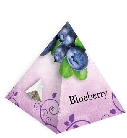 Single Serving Pyramid Tea Bag - Blueberry (471x534), Png Download