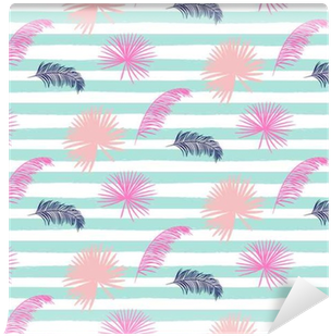 Pink Banana Palm Leaves Seamless Vector Pattern On - Musa Velutina (400x400), Png Download