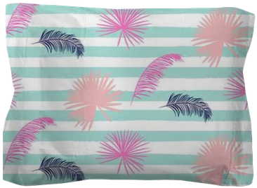 Pink Banana Palm Leaves Seamless Vector Pattern On - Leaf (400x400), Png Download