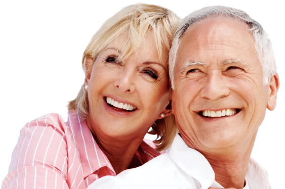 Restoring Your Beautiful Smile - Old Couple Beautiful Smile (573x376), Png Download