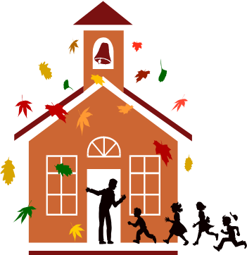 Welcome Back To School - Fall School Clip Art (351x362), Png Download