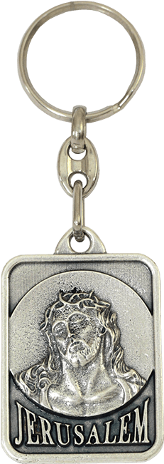 A Square Metal Keychain Depicting Jesus Christ In The - Keychain (650x650), Png Download