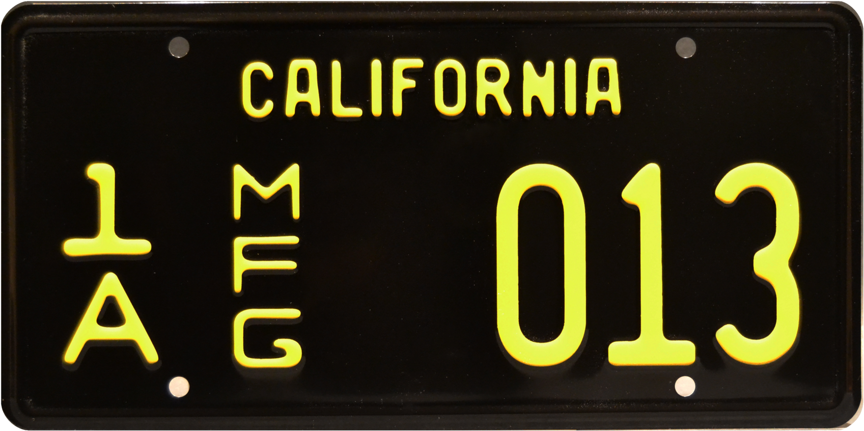 1a Mfg 013 Cobra Prop Plate Memorabilia From Shelby - California License Plates Black Dealer (2048x1170), Png Download
