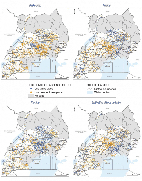 Distribution Of Selected Wetland Uses, 1997 - Atlas (600x767), Png Download