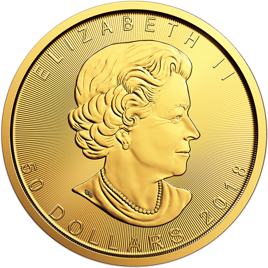1 Oz Maple Leaf Gold Coin 2018 3 - Gold Maple Leaf 1 Oz 2018 (1000x1000), Png Download