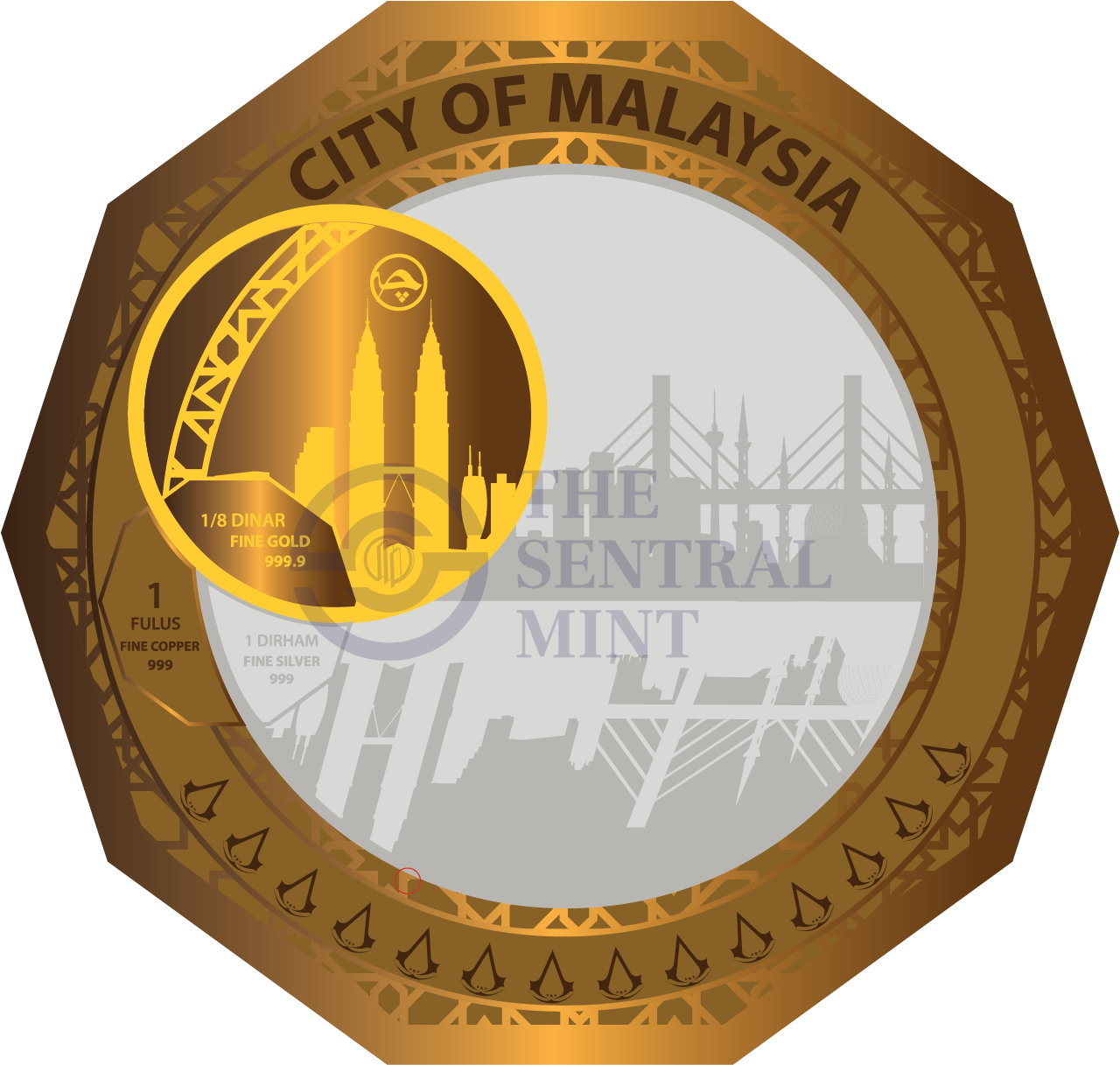 City Of Malaysia Coin - Malaysia (1330x1267), Png Download