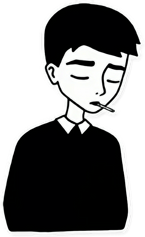 Report Abuse - Sad Boy Art Black (560x916), Png Download