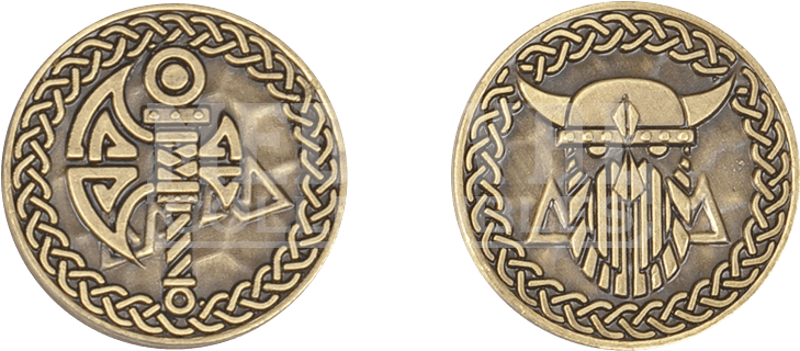 Set Of 10 Gold Viking Larp Coins - Emblem (738x738), Png Download