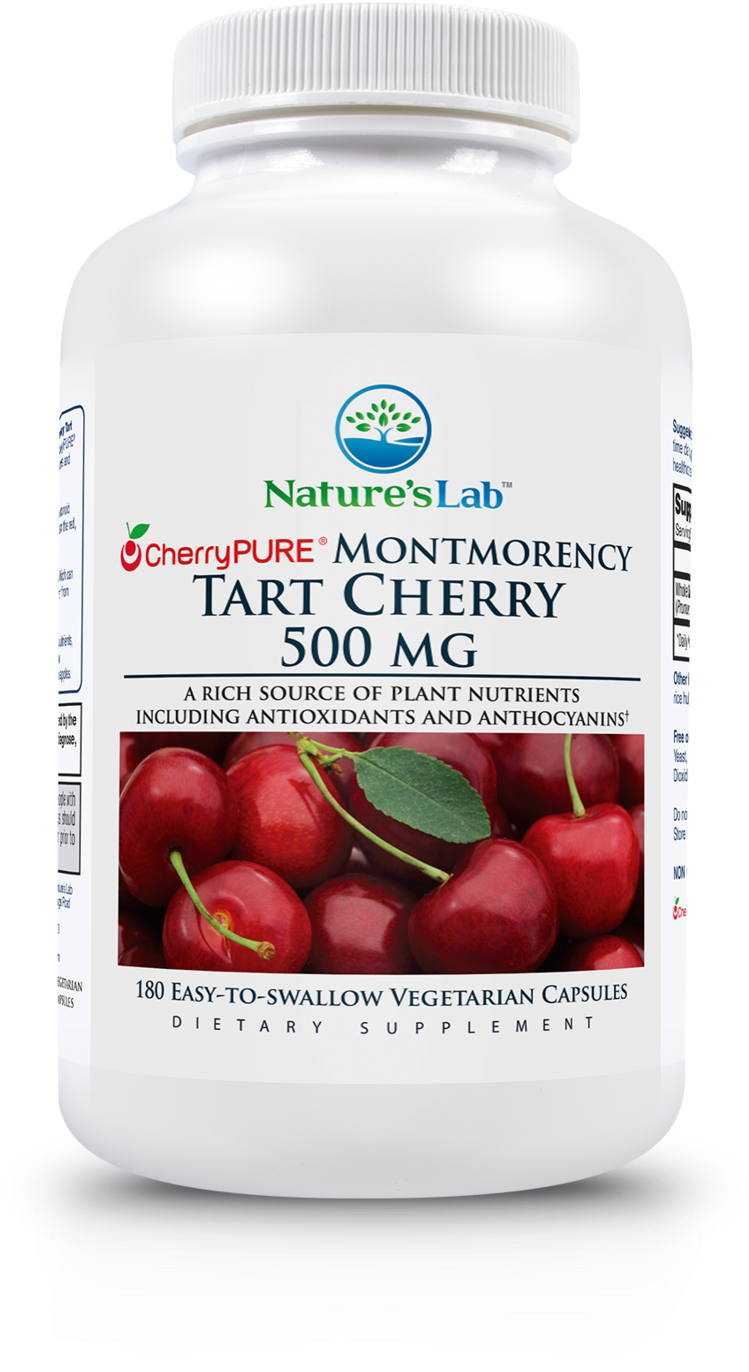 Nature's Lab Cherrypure® Montmorency Tart Cherry 500 - Nature's Lab Cherrypure Tart Cherry 500mg. 180 Vegetarian (960x1411), Png Download