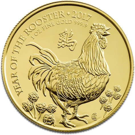 Gold Lunar Rooster - Year Of Rooster 2017 Gold Coin (500x500), Png Download