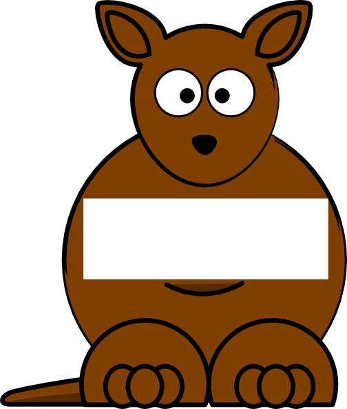 Brown Sightword Kangaroo Clip Art At Vector Clip Art - Cartoon Kangaroo (504x593), Png Download
