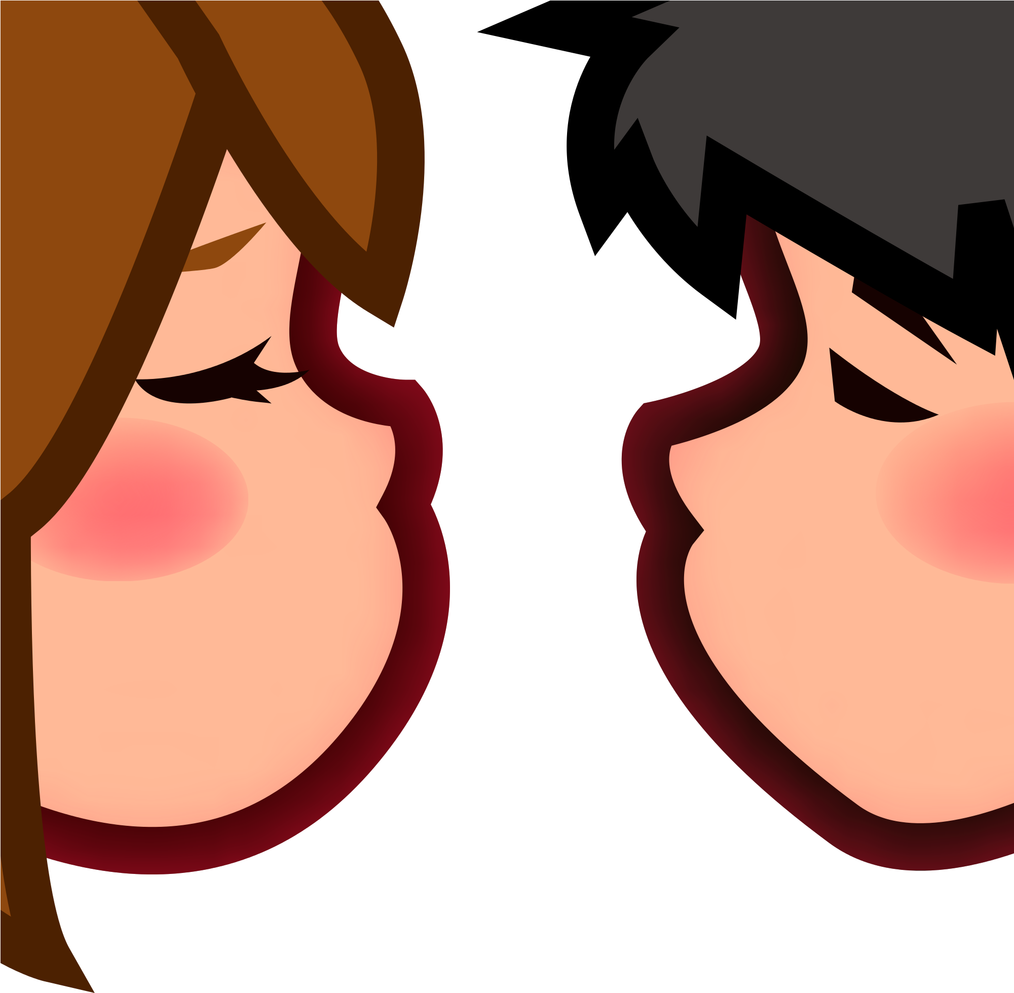 Open - Couple Kiss Emoji (2000x2000), Png Download