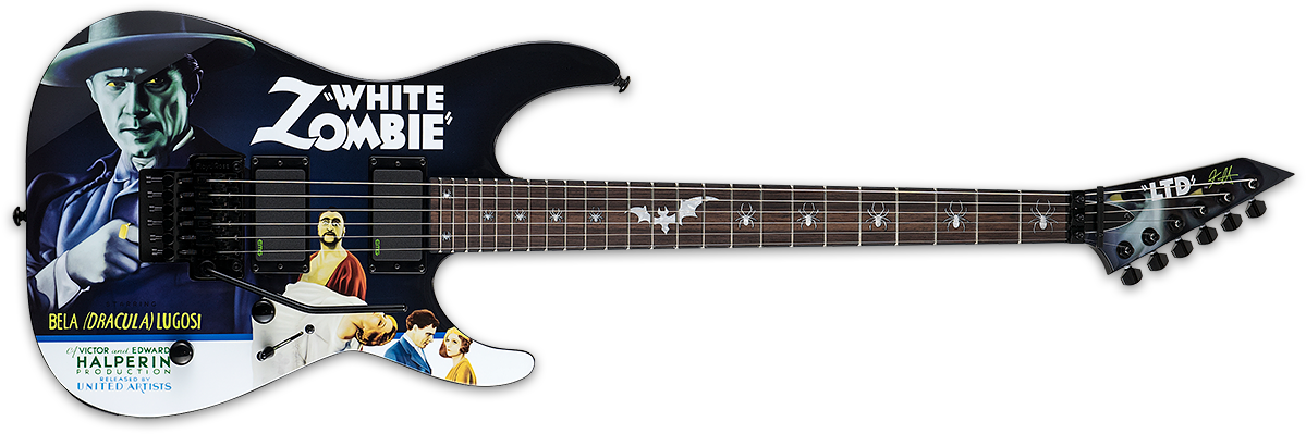 Kirk's Latest Signature Model Is The Ltd Kh-wz White - Esp Guitar Kirk Hammett (1200x407), Png Download