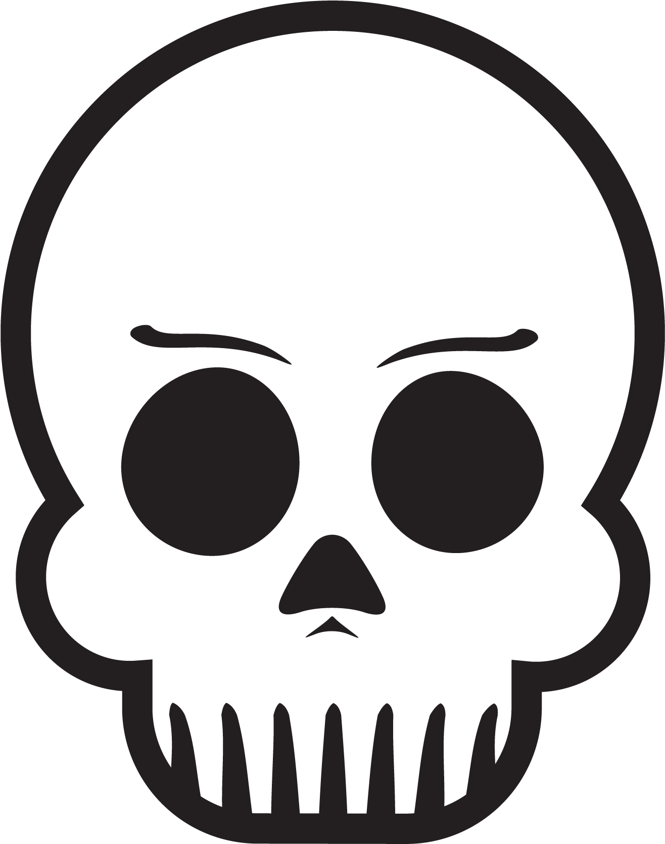 Skull With Eyebrows (1875x1875), Png Download